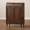 Cormier Walnut Finished 2 Door Wood Entryway Cabinet with Shoe Organizer - Baxton Studio - 4 of 4