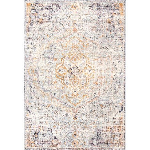 Nuloom Vintage Medallion Maranda Area Rug, 6' 7 X 9', Beige : Target