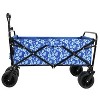 Collapsible Foldable Wagon Cart with Big All-Terrain Beach Wheels, Beach Wagon Utility Wagon Grocery Carts for Camping Shopping - 2 of 4