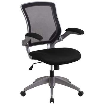 Flash Furniture Mid-Back Mesh Swivel Ergonomic Task Office Chair with Gray Frame and Flip-Up Arms
