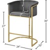 Meridian Furniture,Donatella Grey Velvet Stool - 4 of 4