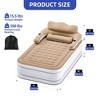 Queen/Full XL Size Air Mattress with Headboard, 18 inch Inflatable with Pillow, Blow Up Mattress with Removable Electric Pump - 2 of 4