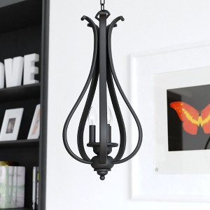 VAXCEL Monrovia 3 Light Bronze Open Cage Teardrop Pendant Light - 1 of 4