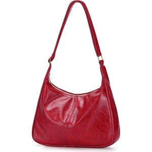 Hobo Bags for Women Leather Slouchy Bag Ultra Soft Vegan Purse - 1 of 4