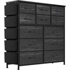 Dresser for Bedroom,Cloth Storage Tower with 12 Drawers,Chest of Drawers with Bins,Steel Frame,Wood Top for Bedroom, Kids Room,Closet, Entryway - 1 of 4