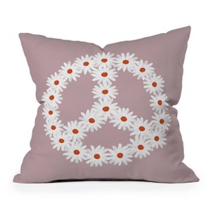 26" x 26" Emanuela Carratoni 'No War Again' Outdoor Throw Pillow Purple - Deny Designs - 1 of 3