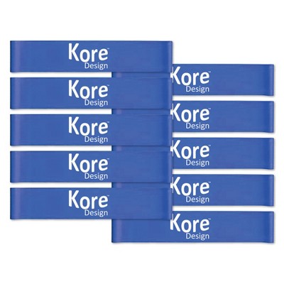 Kore Design Fidget Kick Bands, Silicone, 12" to 24", Blue, Pack of 10