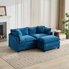 Airsurfer Compact Rich Blue Ottoman Plush Modern Ottoman Seating Solution for Living Room Relaxation - 4 of 4