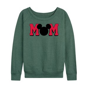 Women's - Disney - Minnie Mouse Mom Lightweight French Terry Wide Neck Long Sleeve Shirt - 1 of 4