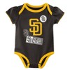 MLB San Diego Padres Infant Girls' 3pk White Bodysuit - 4 of 4