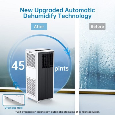 Portable White and Black 8000 BTU Air Conditioner with Remote
