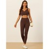 Allegra K Women's Seamless Ribbed Bra High Waisted Leggings Workout Set - 3 of 4