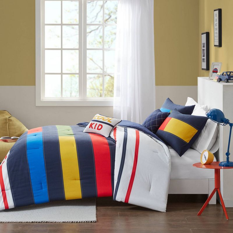Noah Cotton Stripe Print Teen Comforter Set - Urban Habitat, 4 of 11