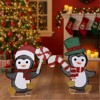 Angel Sar Set of 2 Lighted Penguin Decorations, Pre-lit Christmas Decor with Candy Cane and 80 Warm White LEDs, Outdoor Indoor Holiday Display - 2 of 4