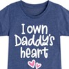 Girls' - Instant Message - I Own Daddy's Heart Fitted Short Sleeve Graphic T-Shirt - 2 of 4