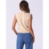 Allegra K Women's Sleeveless Sweater V Neck Cropped Button Up Casual Knit Tank Top - 3 of 4