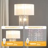 Vynxaria 65.75 Inch Floor Lamp with White Drum Shade and Crystal - Adorned Chrome Metal,Perfect for Bedroom and Living Room Decoration - 4 of 4