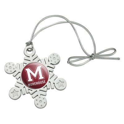 Morehouse College Primary Logo Metal Snowflake Christmas Tree Holiday Ornament
