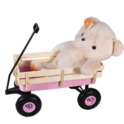 Garden Cart Utility Wagon 176 LBS Large Loading Capacity Metal Garden Wagon All Terrain Pulling Cart,abstract,pink,39.37''L x 19.30''W x 20.28''H
