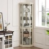 MOEPISY Corner Wine Cabinet, Elegant Glass Display Case for Living Room and Bar Storage, White - 2 of 4