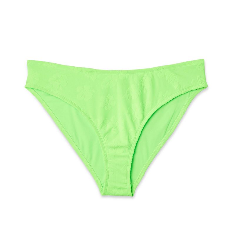 Women's Terry Textured High Leg Cheeky Bikini Bottom - Wild Fable™ Green, 5 of 7