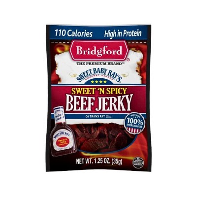 Bridgford Sweet Baby Ray's Sweet 'N Spicy Beef Jerky, 8 CT (Pack of 1), 1.25 OZ
