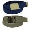 CTM Kid's Cotton Belt with Brass Military Buckle (Pack of 2 Colors) - 4 of 4