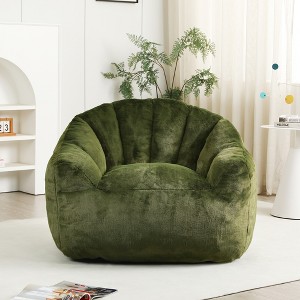 Airsurfer Bean Bag Chair with Armrests, Stuffed with High-Density Foam ¨C Comfy Lazy Sofa for Adults in Living Room or Bedroom - 1 of 4