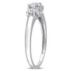 EVERLY JEWELRY | 10K White Gold 5/8 CT TGW Created White Sapphire 3-Stone Engagement Ring - 2 of 4