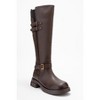 Sia - Cognac Stretch-Panel Flat Knee-High Boot (Women) | Prologue Shoes - 3 of 4