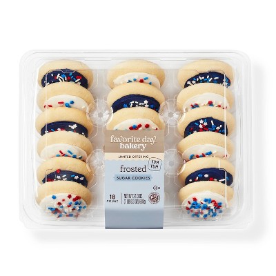 Blue & White Frosted Sugar Cookies - 18ct - Favorite Day™