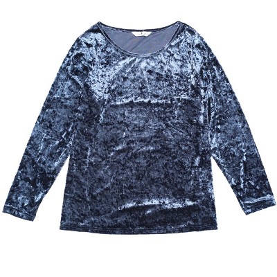Agnes Orinda Women's Plus Size Velvet Long Sleeve Festival Fashion Top