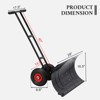 YARDSIGHT 29 in. Heavy-Duty Wheeled Snow Shovel with Adjustable Angle Carbon Steel Blade and Ergonomic Handle for Driveways and Sidewalks - 3 of 4