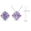 EVERLY JEWELRY | Sterling Silver 8 4/5 CT TGW Amethyst and Tanzanite Cluster Earrings and Pendant with Chain Set - 2 of 4