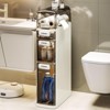 4 Tier Bathroom Floor Cabinet, Narrow Storage Cabinet with Clear Drawers, Free Standing Shelf Unit, Slim Organizer for Bathroom or Office,18x41x78cm - 2 of 4