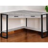 HomeRoots 42" Gray and Black Corner Computer Desk - 2 of 4