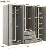 6 Doors Wooden Wardrobe Storage For Bedroom, 68''Tall Clothing Armoires With 3 Drawers Inside, Modern Armoires-Cuddlewood - 4 of 4