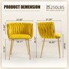 MOONMISS Velvet Woven Dining Chairs Set of 2 with Gold Metal Legs for Living Room, Dining Room, Kitchen - 4 of 4