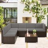 U-MAX 7PCS Outdoor Patio Furniture Set with Cushions and Coffee Table,Dark Gray - 3 of 4