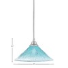 Toltec Lighting Any 1 - Light Pendant in  Chrome with 16" Teal Crystal Shade - 2 of 2