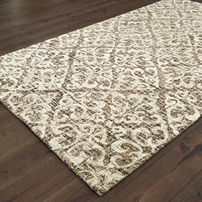 Tallavera Blue and Brown Hand-Tufted Wool Area Rug