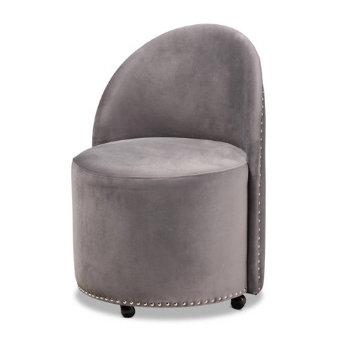 Rolling store velvet chair