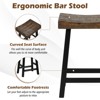 Tangkula 24" Bar Stool Set of 4 Counter Height Solid Wood Curved Saddle Seat Footrest - image 2 of 4