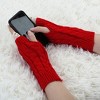 Unique Bargains Pair Women's Winter Lace Trim Fingerless Thumbhole Stretchy Knitted Gloves - 4 of 4