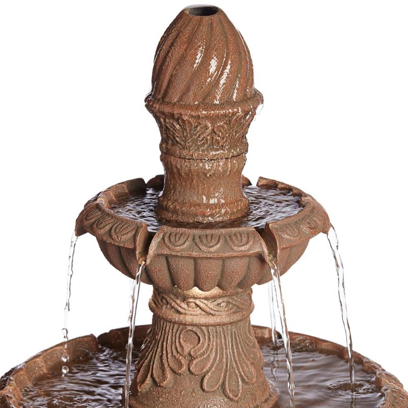 John Timberland European Rustic Outdoor Floor Water Fountain with Light LED 45 3/4" High 3-Tiered for Garden Patio Yard Deck Home, 3 of 10