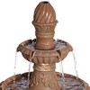 John Timberland European Rustic Outdoor Floor Water Fountain with Light LED 45 3/4" High 3-Tiered for Garden Patio Yard Deck Home - image 3 of 4