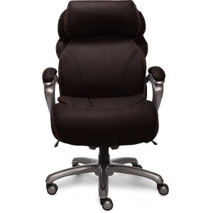 Big & Tall Executive Bonded Leather Office Chair with Air and Smart Layers Technology Brown - Serta