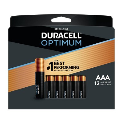 Duracell Optimum AAA Batteries - 12 Pack Alkaline Battery with Resealable Tray