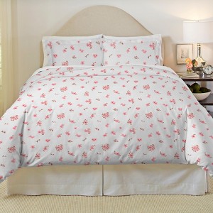 Pointehaven 180 GSM Brushed Soft Cotton Heavy Weight Flannel Printed Oversized Duvet Set - 1 of 4