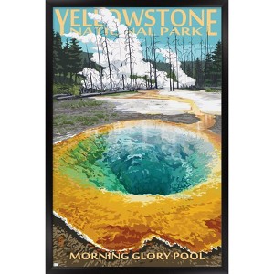 Trends International Lantern Press - Yellowstone Morning Glory Pool Framed Wall Poster Prints - 1 of 4